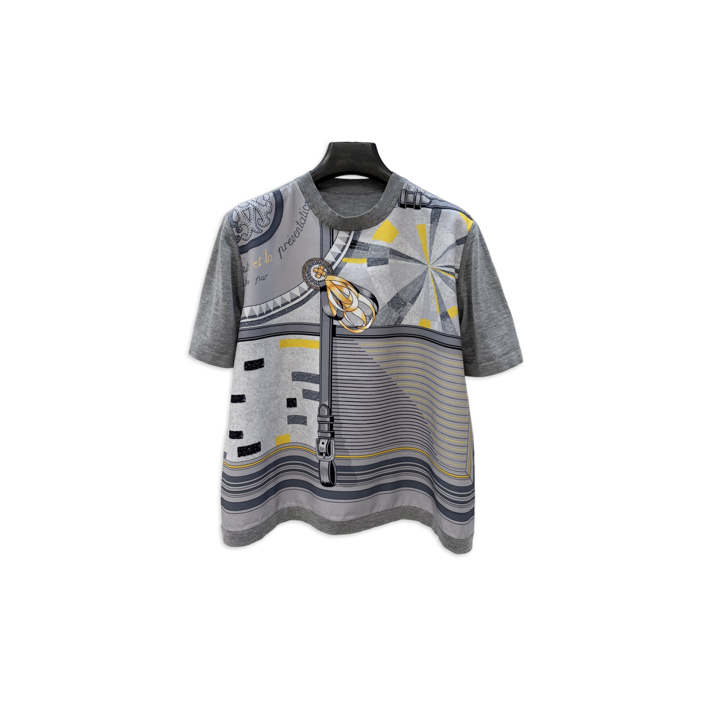 HERMES COLORIAGES DE JOUR SHORT-SLEEVE TWILLAINE SWEATER H5H2811DHO634